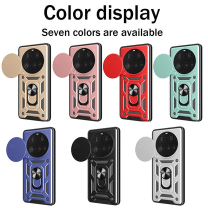 Xiaomi 15 Ultra Sliding Camera Cover Magnetic Ring Stand Shockproof TPU + PC Protective Phone Case