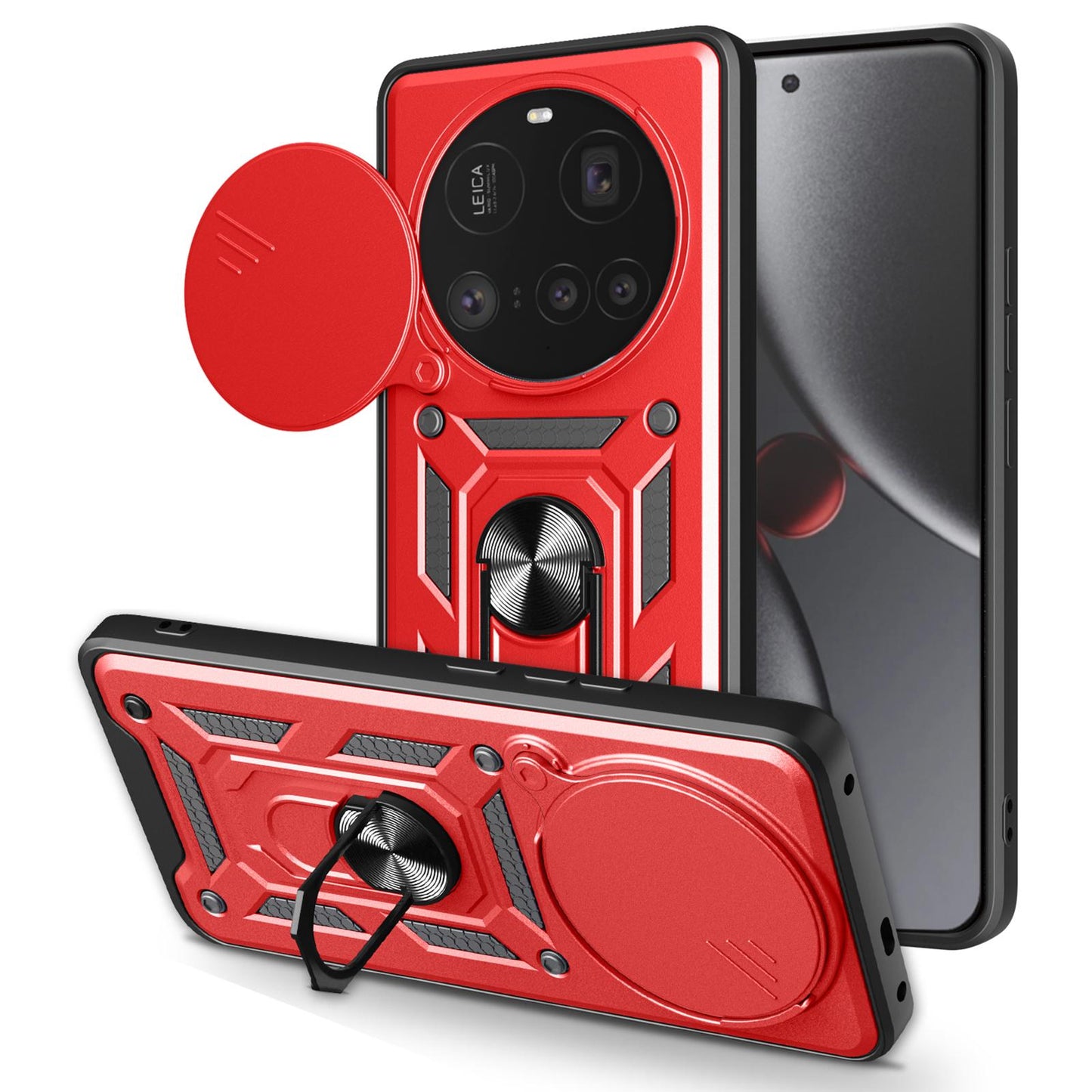 Xiaomi 15 Ultra Sliding Camera Cover Magnetic Ring Stand Shockproof TPU + PC Protective Phone Case