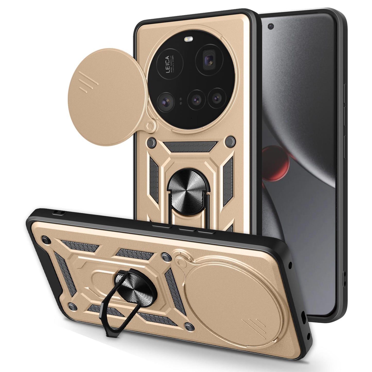 Xiaomi 15 Ultra Sliding Camera Cover Magnetic Ring Stand Shockproof TPU + PC Protective Phone Case