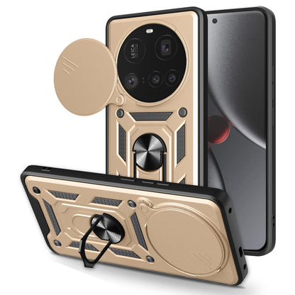 Xiaomi 15 Ultra Sliding Camera Cover Magnetic Ring Stand Shockproof TPU + PC Protective Phone Case
