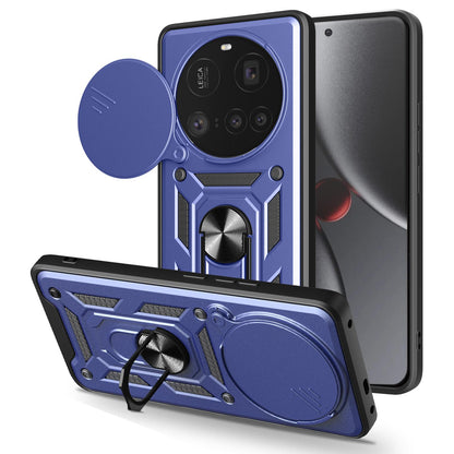 Xiaomi 15 Ultra Sliding Camera Cover Magnetic Ring Stand Shockproof TPU + PC Protective Phone Case