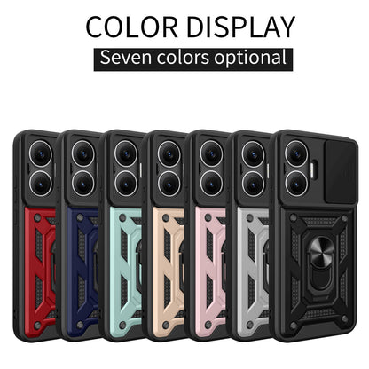 Xiaomi Turbo 4 Pro Sliding Camera Cover Magnetic Ring Stand Shockproof TPU + PC Protective Phone Case