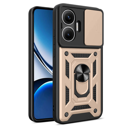 Xiaomi Turbo 4 Pro Sliding Camera Cover Magnetic Ring Stand Shockproof TPU + PC Protective Phone Case