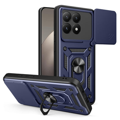 Xiaomi 15T Sliding Camera Cover Magnetic Ring Stand Shockproof TPU + PC Protective Phone Case