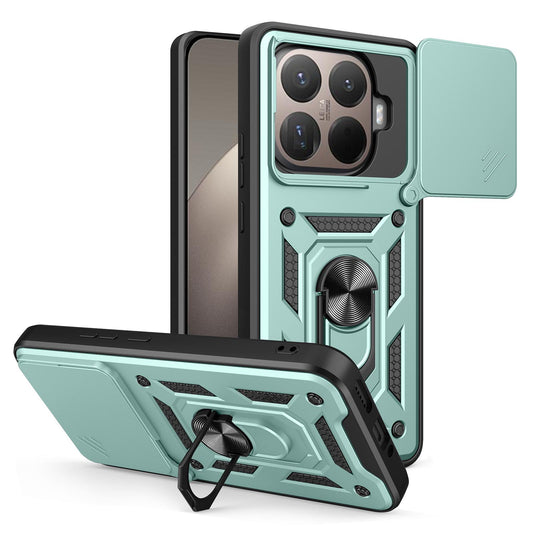 Xiaomi 15T Pro Sliding Camera Cover Magnetic Ring Stand Shockproof TPU + PC Protective Phone Case