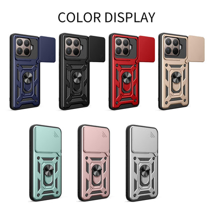 Xiaomi 15T Pro Sliding Camera Cover Magnetic Ring Stand Shockproof TPU + PC Protective Phone Case