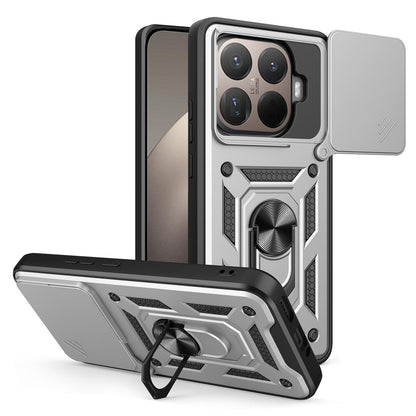 Xiaomi 15T Pro Sliding Camera Cover Magnetic Ring Stand Shockproof TPU + PC Protective Phone Case