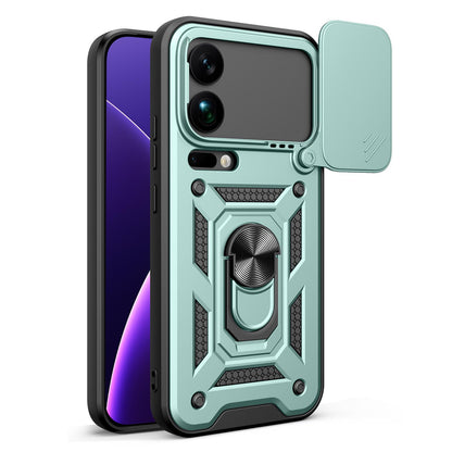 Xiaomi 17 Pro Max Sliding Camera Cover Magnetic Ring Stand Shockproof TPU + PC Protective Phone Case