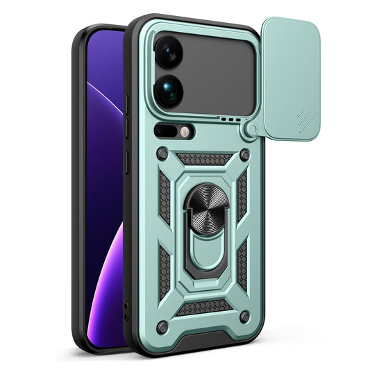 Xiaomi 17 Pro Max Sliding Camera Cover Magnetic Ring Stand Shockproof TPU + PC Protective Phone Case