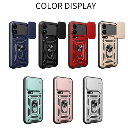 Xiaomi 17 Pro Max Sliding Camera Cover Magnetic Ring Stand Shockproof TPU + PC Protective Phone Case