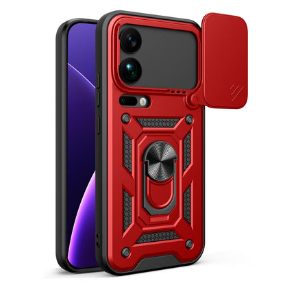 Xiaomi 17 Pro Max Sliding Camera Cover Magnetic Ring Stand Shockproof TPU + PC Protective Phone Case