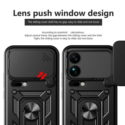 Xiaomi 17 Pro Max Sliding Camera Cover Magnetic Ring Stand Shockproof TPU + PC Protective Phone Case
