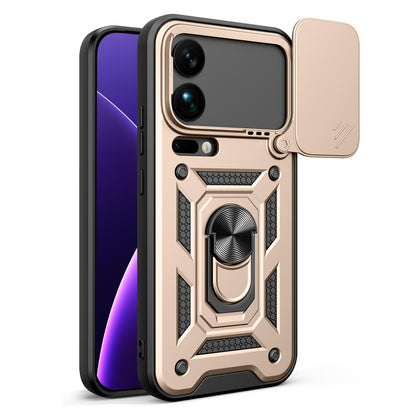 Xiaomi 17 Pro Max Sliding Camera Cover Magnetic Ring Stand Shockproof TPU + PC Protective Phone Case