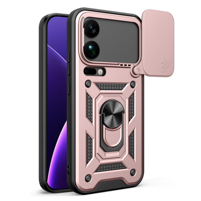 Xiaomi 17 Pro Max Sliding Camera Cover Magnetic Ring Stand Shockproof TPU + PC Protective Phone Case