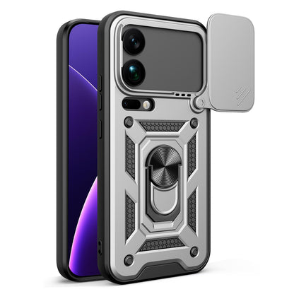 Xiaomi 17 Pro Max Sliding Camera Cover Magnetic Ring Stand Shockproof TPU + PC Protective Phone Case