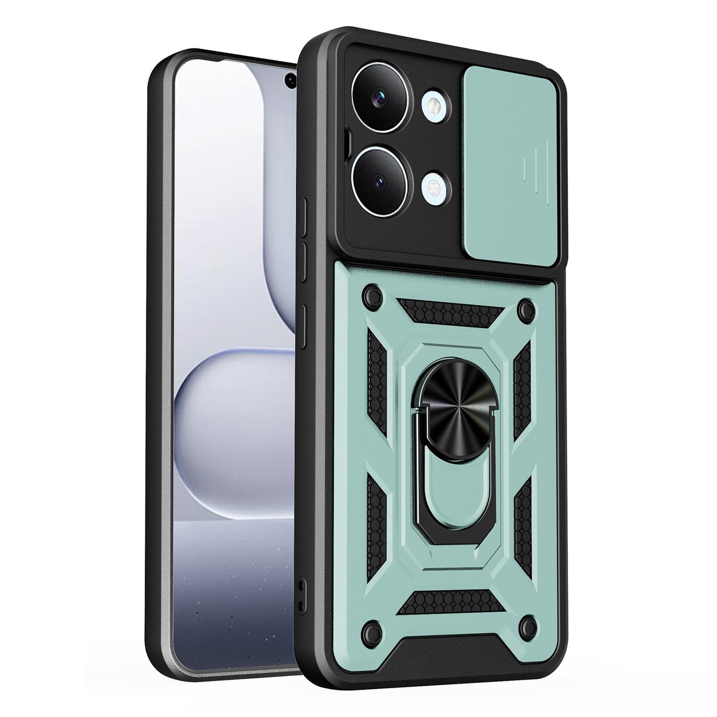 Xiaomi Poco X8 Pro Max 5G Sliding Camera Cover Magnetic Ring Stand Shockproof TPU + PC Protective Phone Case