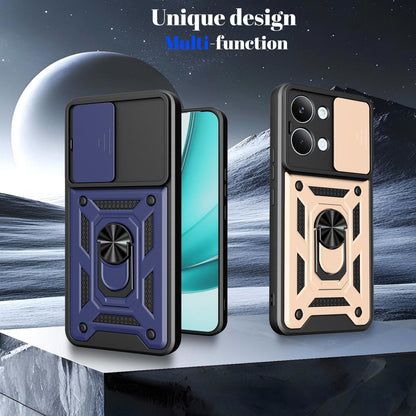 Xiaomi Poco X8 Pro Max 5G Sliding Camera Cover Magnetic Ring Stand Shockproof TPU + PC Protective Phone Case