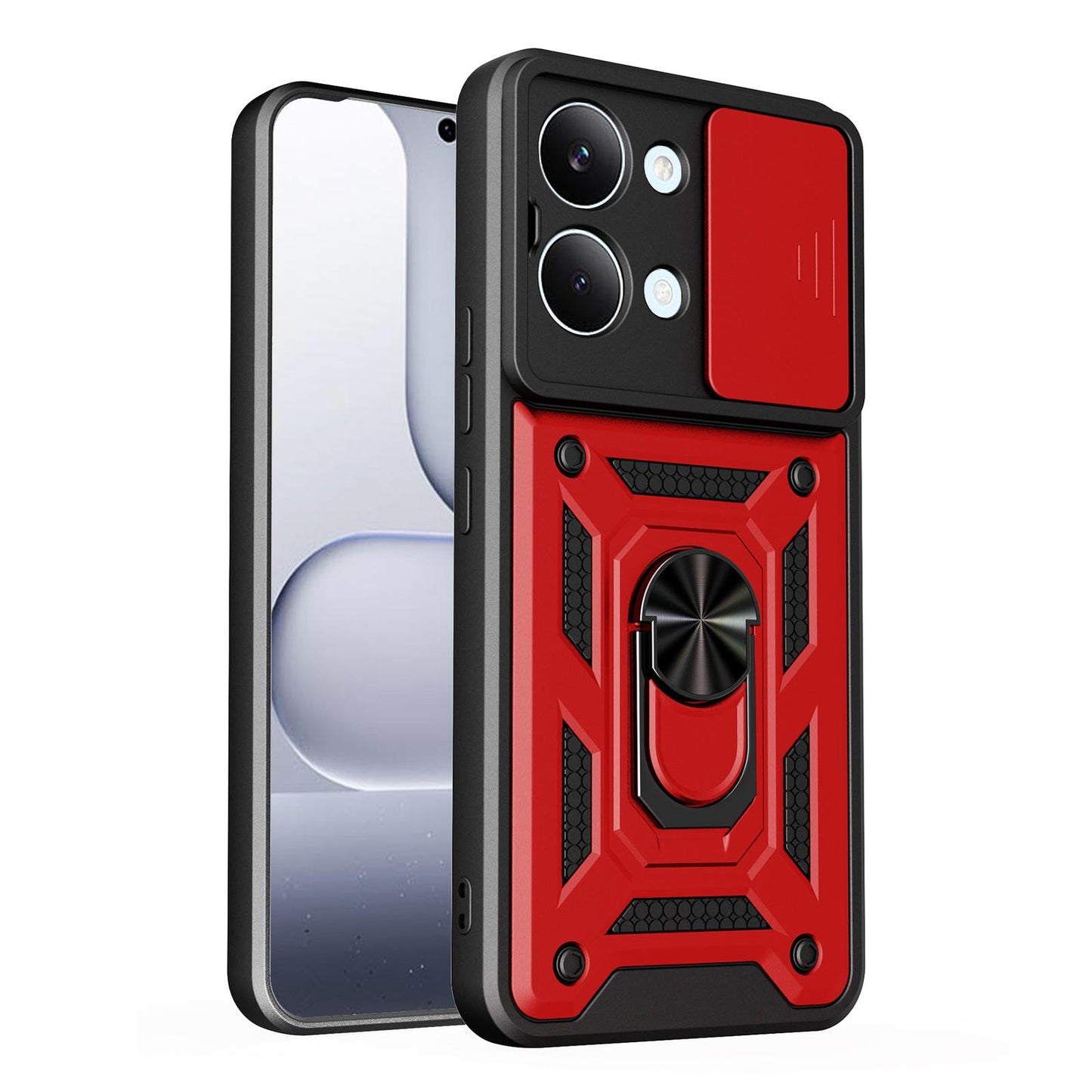 Xiaomi Poco X8 Pro Max 5G Sliding Camera Cover Magnetic Ring Stand Shockproof TPU + PC Protective Phone Case
