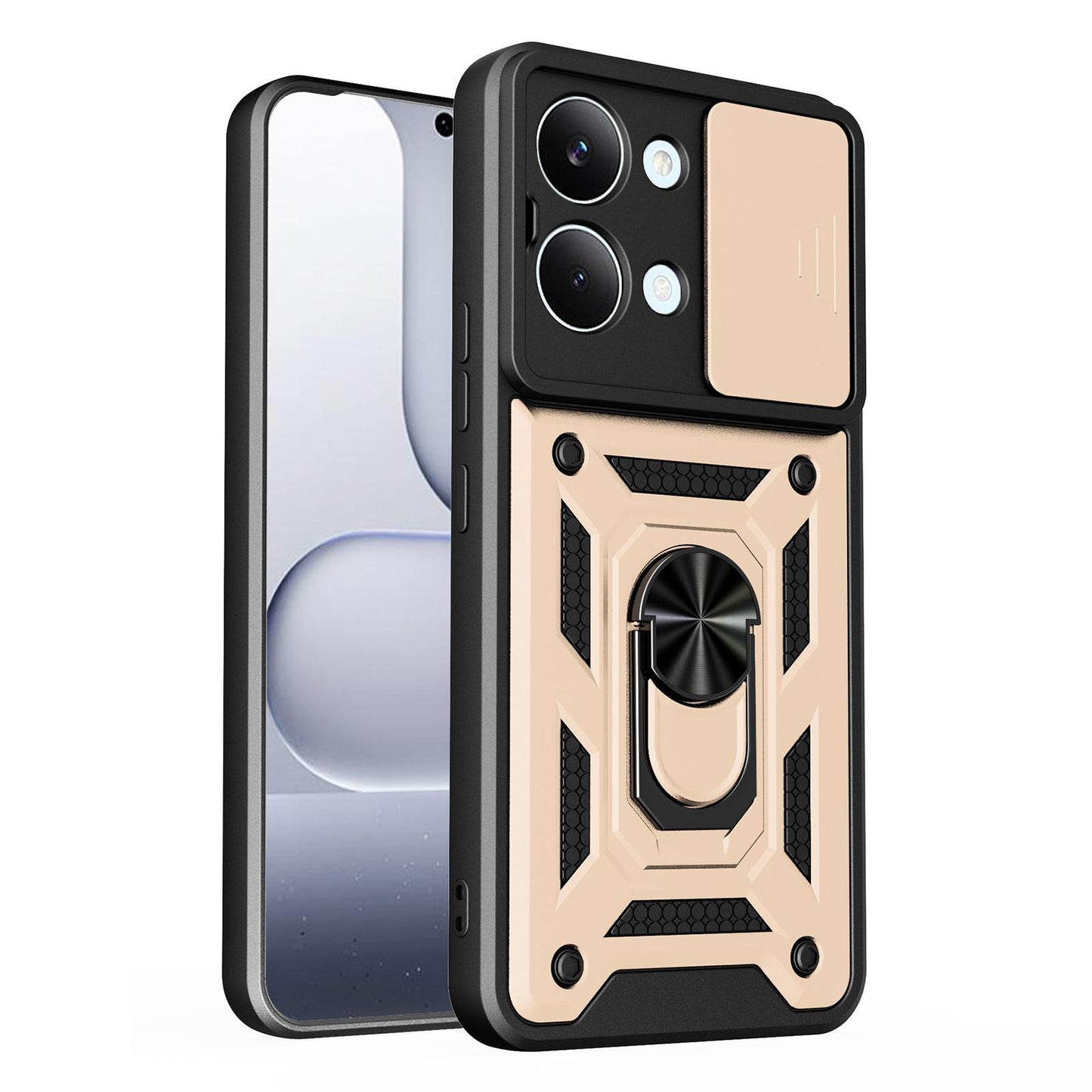 Xiaomi Poco X8 Pro Max 5G Sliding Camera Cover Magnetic Ring Stand Shockproof TPU + PC Protective Phone Case