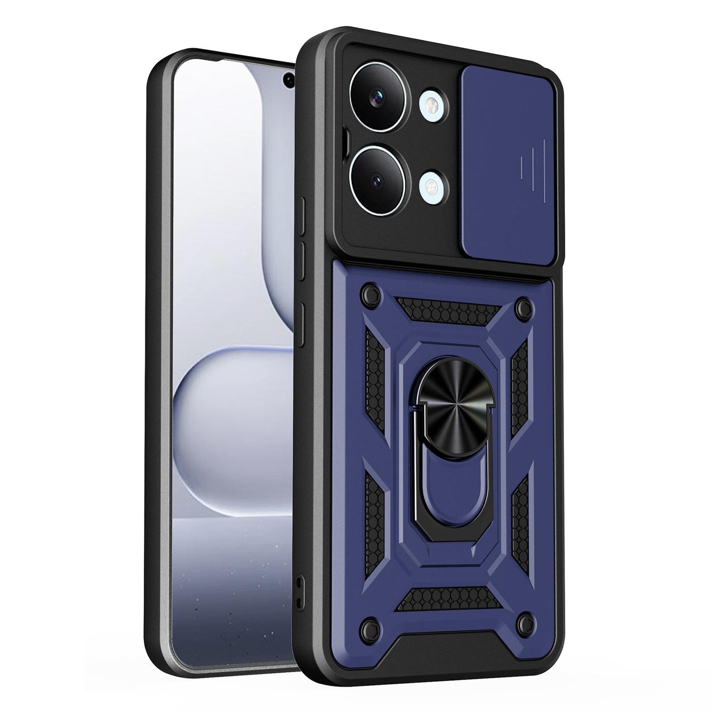 Xiaomi Poco X8 Pro Max 5G Sliding Camera Cover Magnetic Ring Stand Shockproof TPU + PC Protective Phone Case