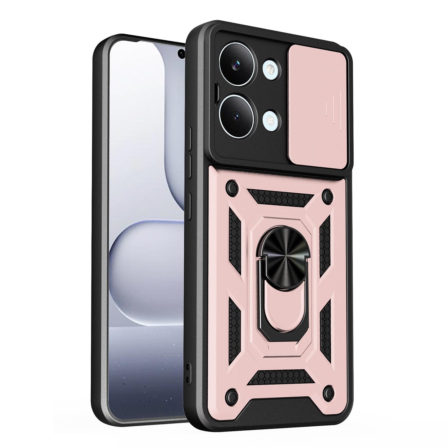 Xiaomi Poco X8 Pro Max 5G Sliding Camera Cover Magnetic Ring Stand Shockproof TPU + PC Protective Phone Case