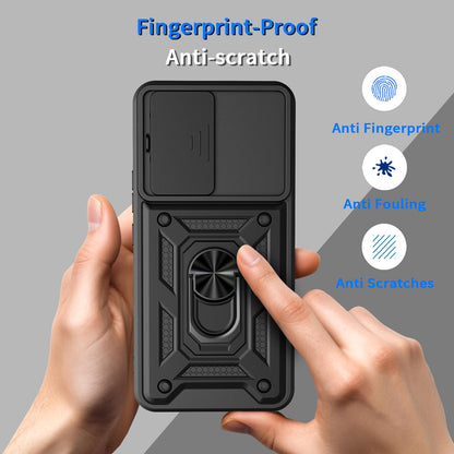 Xiaomi Poco X8 Pro Max 5G Sliding Camera Cover Magnetic Ring Stand Shockproof TPU + PC Protective Phone Case