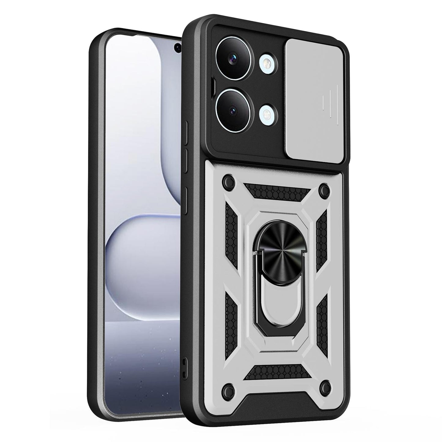 Xiaomi Poco X8 Pro Max 5G Sliding Camera Cover Magnetic Ring Stand Shockproof TPU + PC Protective Phone Case