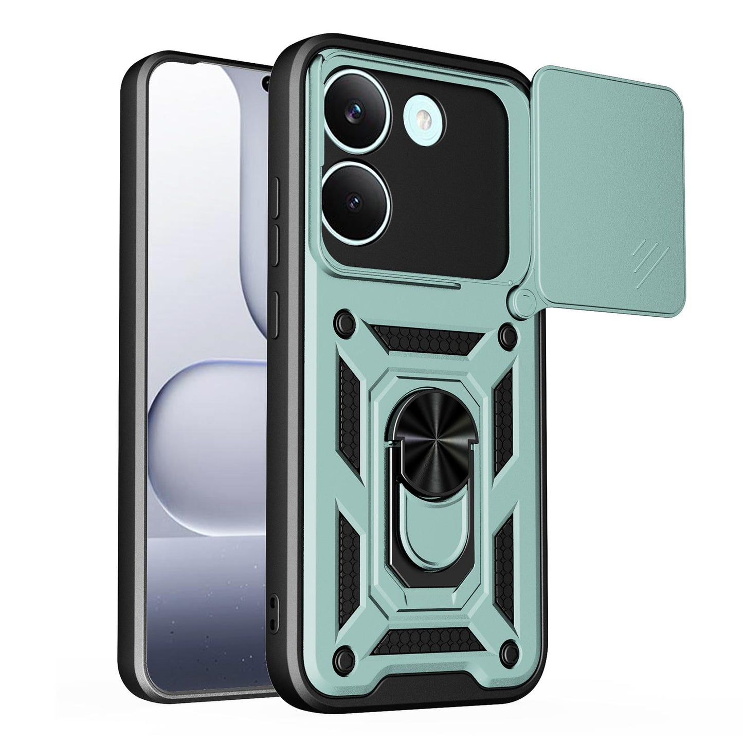 Xiaomi Poco X8 Pro 5G Sliding Camera Cover Magnetic Ring Stand Shockproof TPU + PC Protective Phone Case