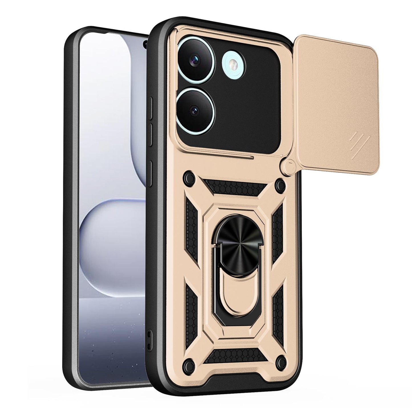Xiaomi Poco X8 Pro 5G Sliding Camera Cover Magnetic Ring Stand Shockproof TPU + PC Protective Phone Case