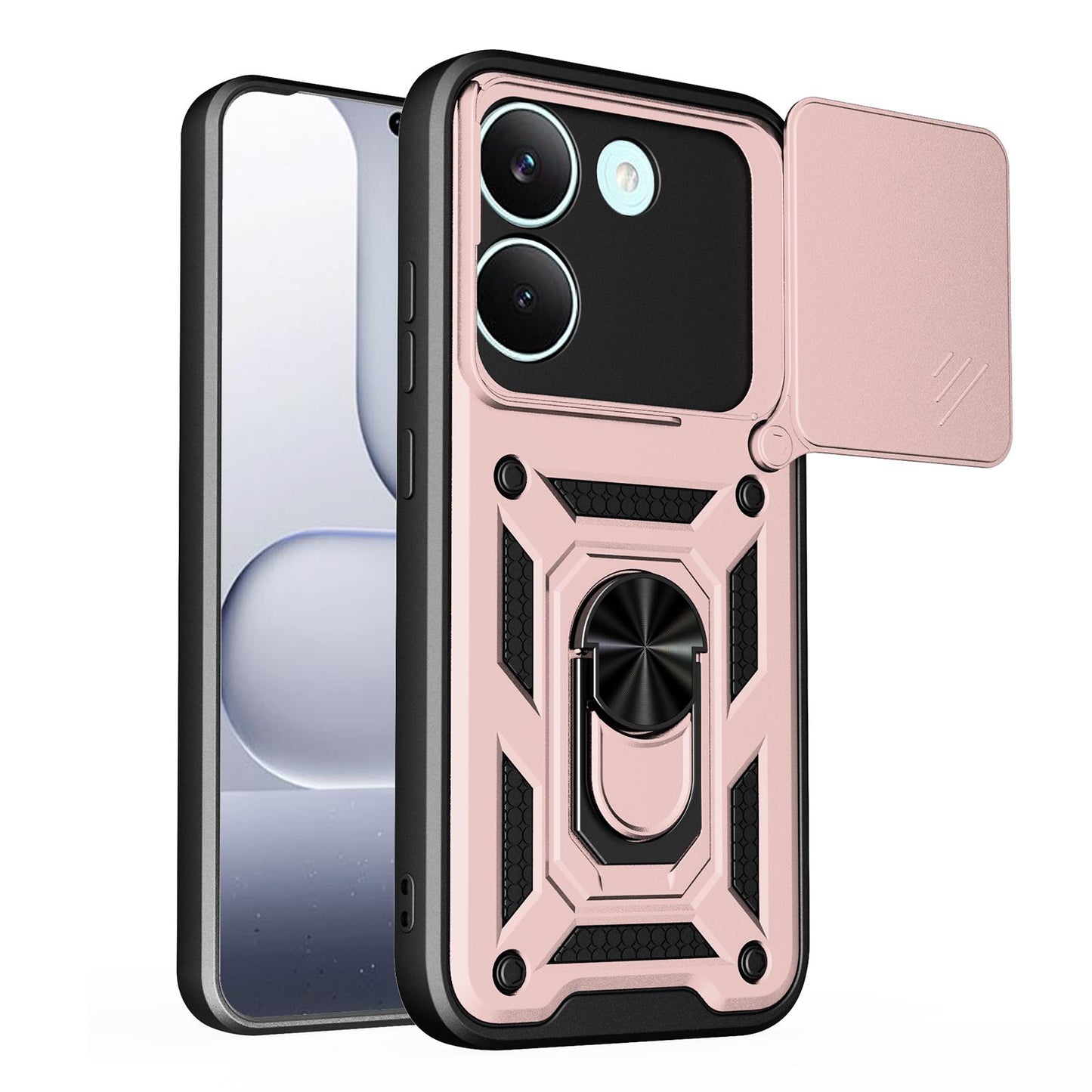 Xiaomi Poco X8 Pro 5G Sliding Camera Cover Magnetic Ring Stand Shockproof TPU + PC Protective Phone Case