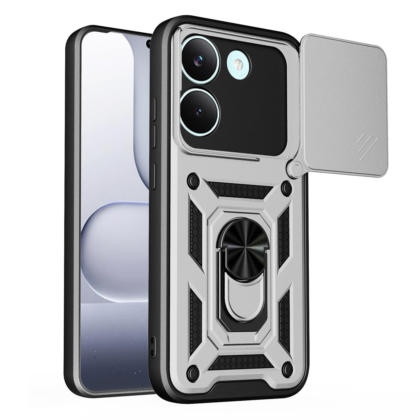 Xiaomi Poco X8 Pro 5G Sliding Camera Cover Magnetic Ring Stand Shockproof TPU + PC Protective Phone Case