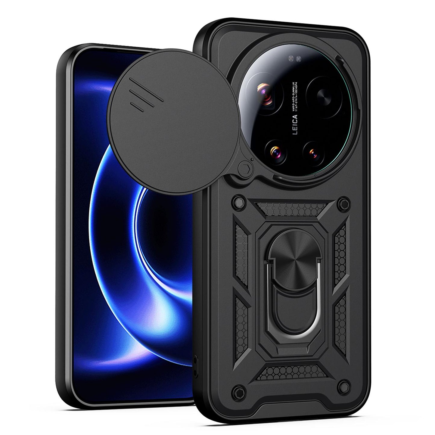 Xiaomi 17 Ultra Sliding Camera Cover Magnetic Ring Stand Shockproof TPU + PC Protective Phone Case