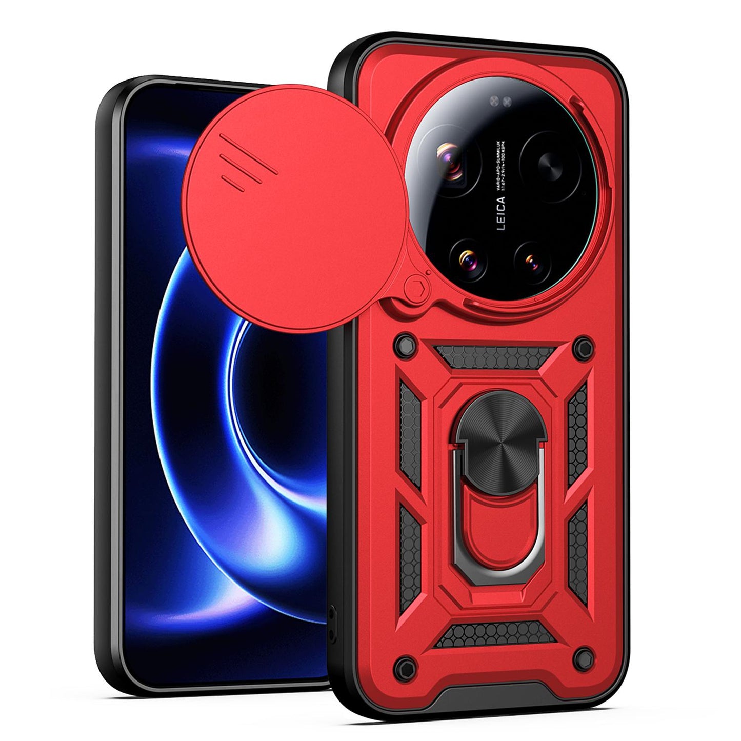 Xiaomi 17 Ultra Sliding Camera Cover Magnetic Ring Stand Shockproof TPU + PC Protective Phone Case