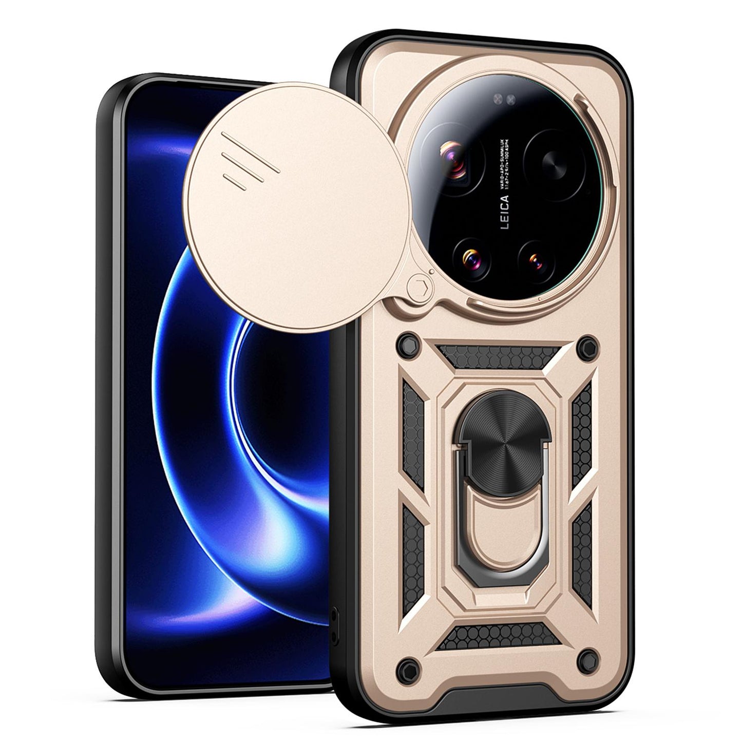 Xiaomi 17 Ultra Sliding Camera Cover Magnetic Ring Stand Shockproof TPU + PC Protective Phone Case
