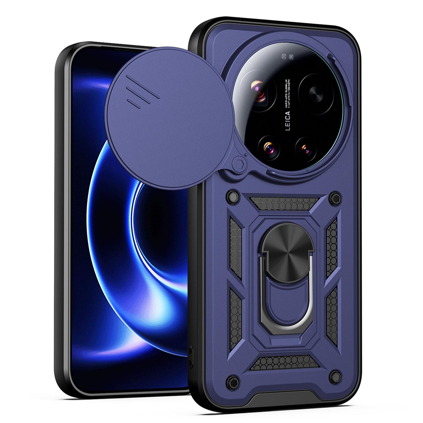 Xiaomi 17 Ultra Sliding Camera Cover Magnetic Ring Stand Shockproof TPU + PC Protective Phone Case