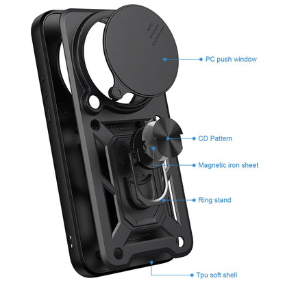 Xiaomi 17 Ultra Sliding Camera Cover Magnetic Ring Stand Shockproof TPU + PC Protective Phone Case