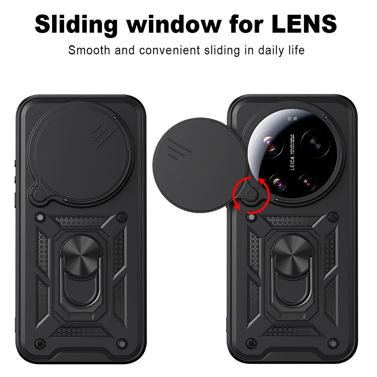 Xiaomi 17 Ultra Sliding Camera Cover Magnetic Ring Stand Shockproof TPU + PC Protective Phone Case