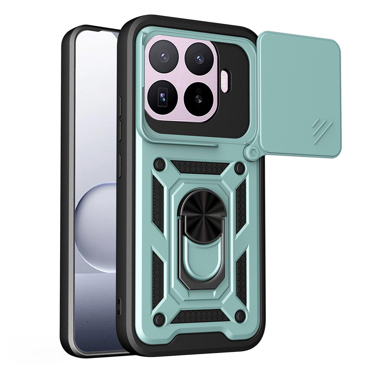 Xiaomi 17T Pro 5G Sliding Camera Cover Magnetic Ring Stand Shockproof TPU + PC Protective Phone Case