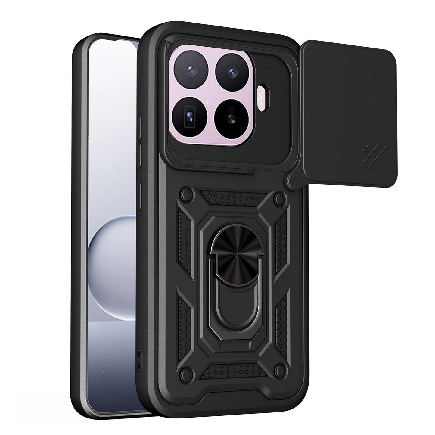 Xiaomi 17T Pro 5G Sliding Camera Cover Magnetic Ring Stand Shockproof TPU + PC Protective Phone Case