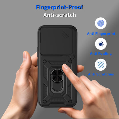 Xiaomi 17T Pro 5G Sliding Camera Cover Magnetic Ring Stand Shockproof TPU + PC Protective Phone Case