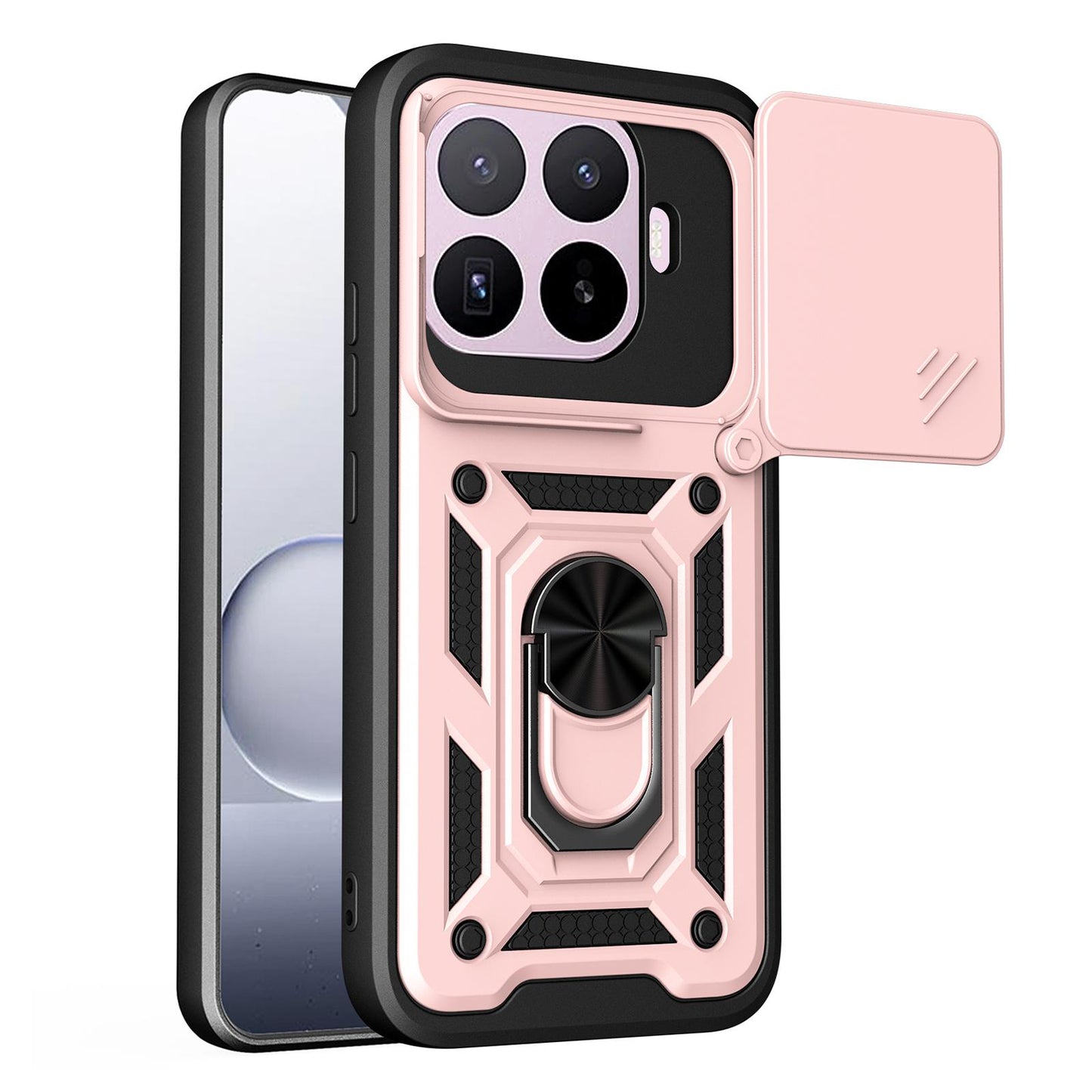 Xiaomi 17T Pro 5G Sliding Camera Cover Magnetic Ring Stand Shockproof TPU + PC Protective Phone Case