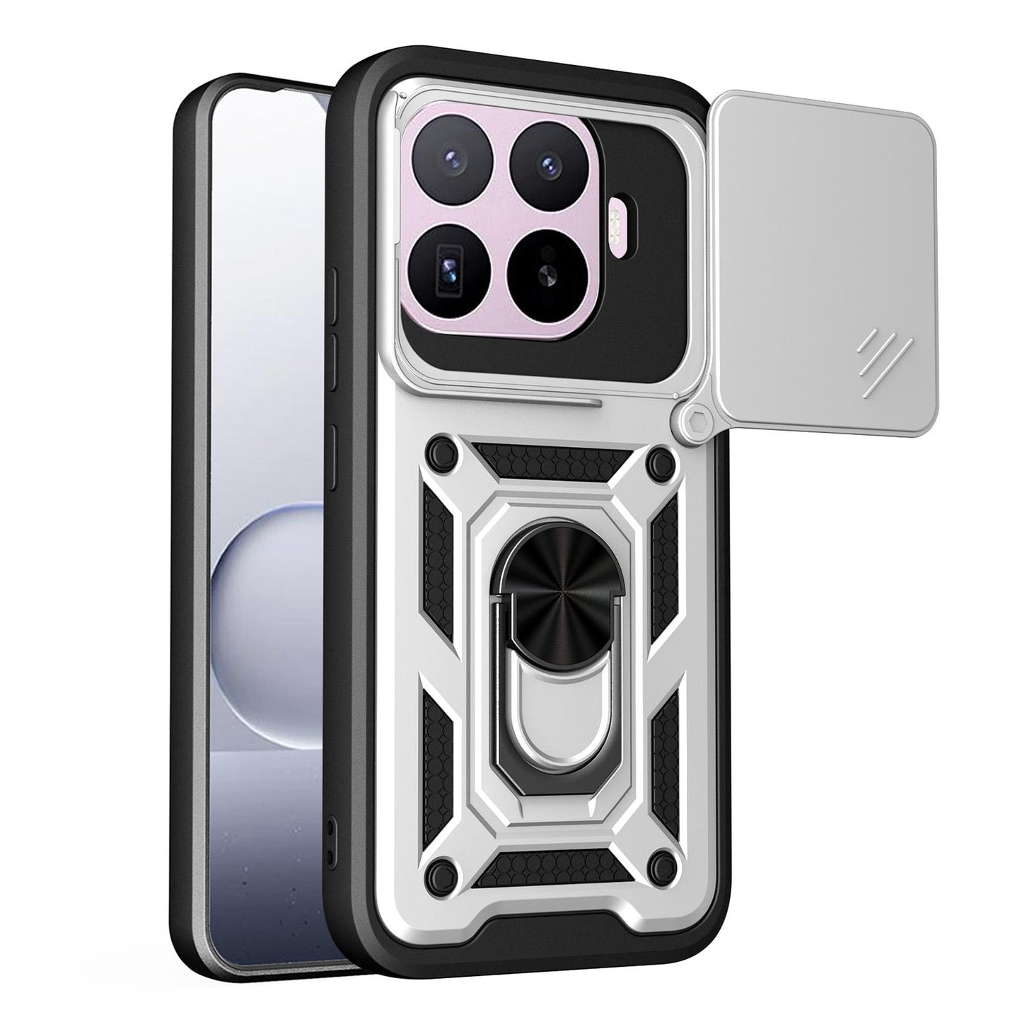 Xiaomi 17T 5G Sliding Camera Cover Magnetic Ring Stand Shockproof TPU + PC Protective Phone Case