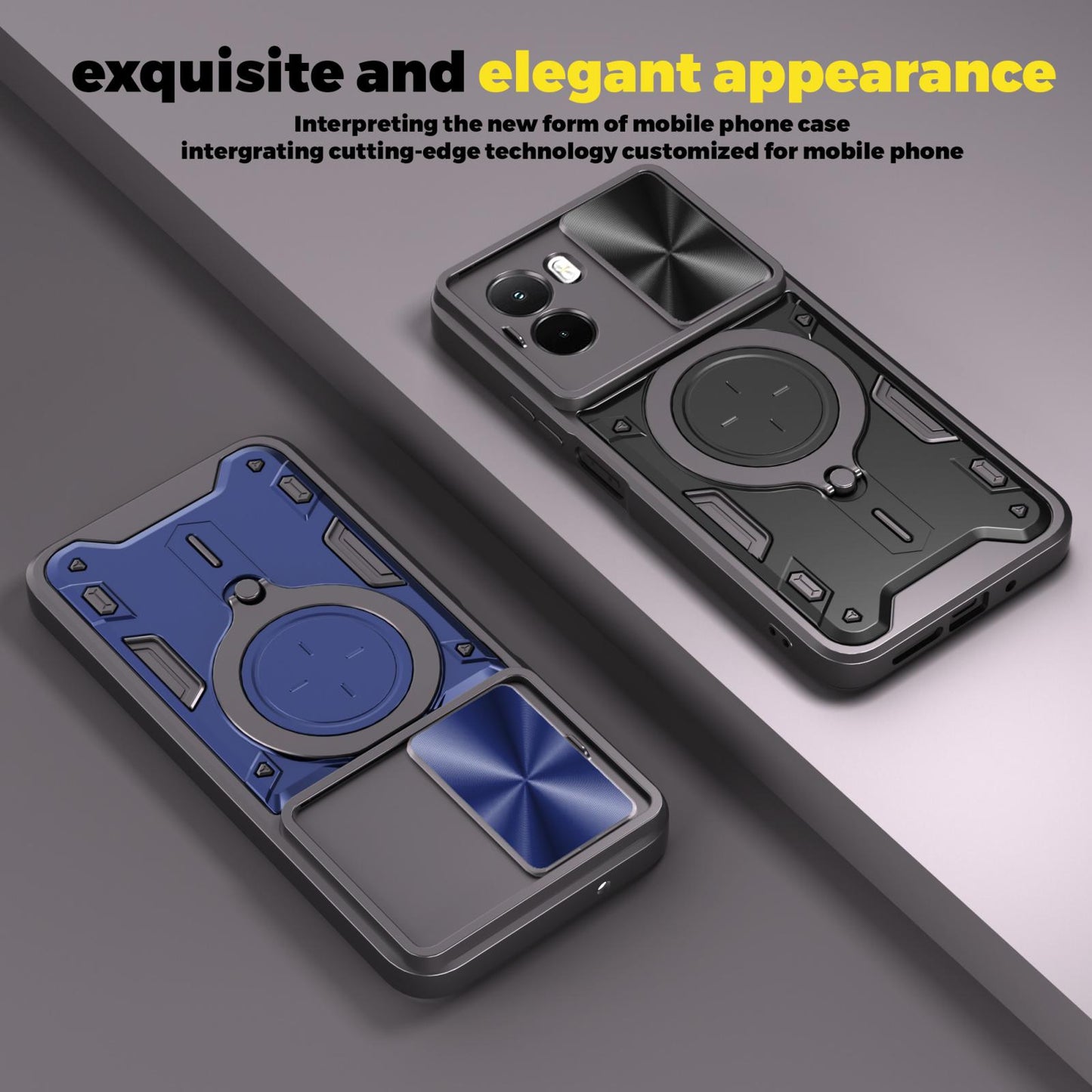 Xiaomi Poco M7 4G 169mm Magnetic Holder CD Texture Sliding Camshield Phone Case, TPU PC Shockproof Cover