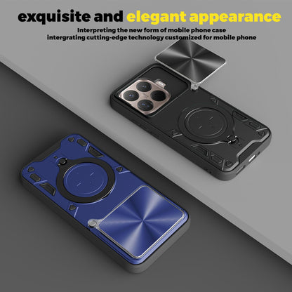 Xiaomi 15T Pro 5G Magnetic Holder CD Texture Sliding Camshield Phone Case, TPU PC Shockproof Cover