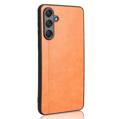 Samsung Galaxy F55 Cow Pattern Sewing Back Cover Phone Case - Premium PU Leather Texture PC + TPU Shockproof Protective Case, Scratch Resistant Slim Lightweight Anti-Fingerprint Full Coverage Mobile Cover