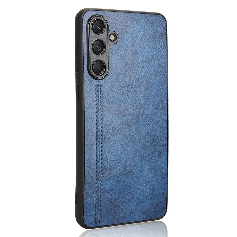 Samsung Galaxy F55 Cow Pattern Sewing Back Cover Phone Case - Premium PU Leather Texture PC + TPU Shockproof Protective Case, Scratch Resistant Slim Lightweight Anti-Fingerprint Full Coverage Mobile Cover