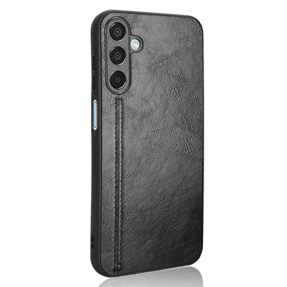 Samsung Galaxy F15 Cow Pattern Sewing Back Cover Phone Case - Premium PU Leather Texture PC + TPU Shockproof Protective Case, Scratch Resistant Slim Lightweight Anti-Fingerprint Full Coverage Mobile Cover