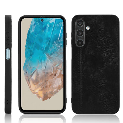 Samsung Galaxy M35 Cow Pattern Sewing Back Cover Phone Case - Premium PU Leather Texture PC + TPU Shockproof Protective Case, Scratch Resistant Slim Lightweight Anti-Fingerprint Full Coverage Mobile Cover
