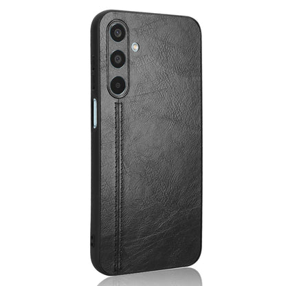 Samsung Galaxy M35 Cow Pattern Sewing Back Cover Phone Case - Premium PU Leather Texture PC + TPU Shockproof Protective Case, Scratch Resistant Slim Lightweight Anti-Fingerprint Full Coverage Mobile Cover
