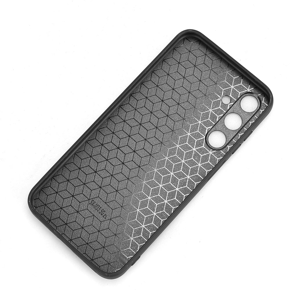 Samsung Galaxy M35 Cow Pattern Sewing Back Cover Phone Case - Premium PU Leather Texture PC + TPU Shockproof Protective Case, Scratch Resistant Slim Lightweight Anti-Fingerprint Full Coverage Mobile Cover